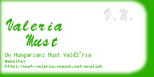 valeria must business card